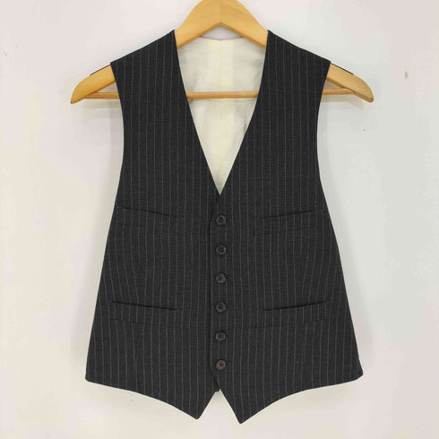 ポロバイラルフローレン Polo by RALPH LAUREN Polo Striped Wool 3-Piece Suit 旧タグ復刻 イタリア製 ウールギャバ ピンストライプ 3ピース 2B テーラードジャケット シンチバックベスト サイドアジャスター 2タック スラックス セットアップ メンズ  36S